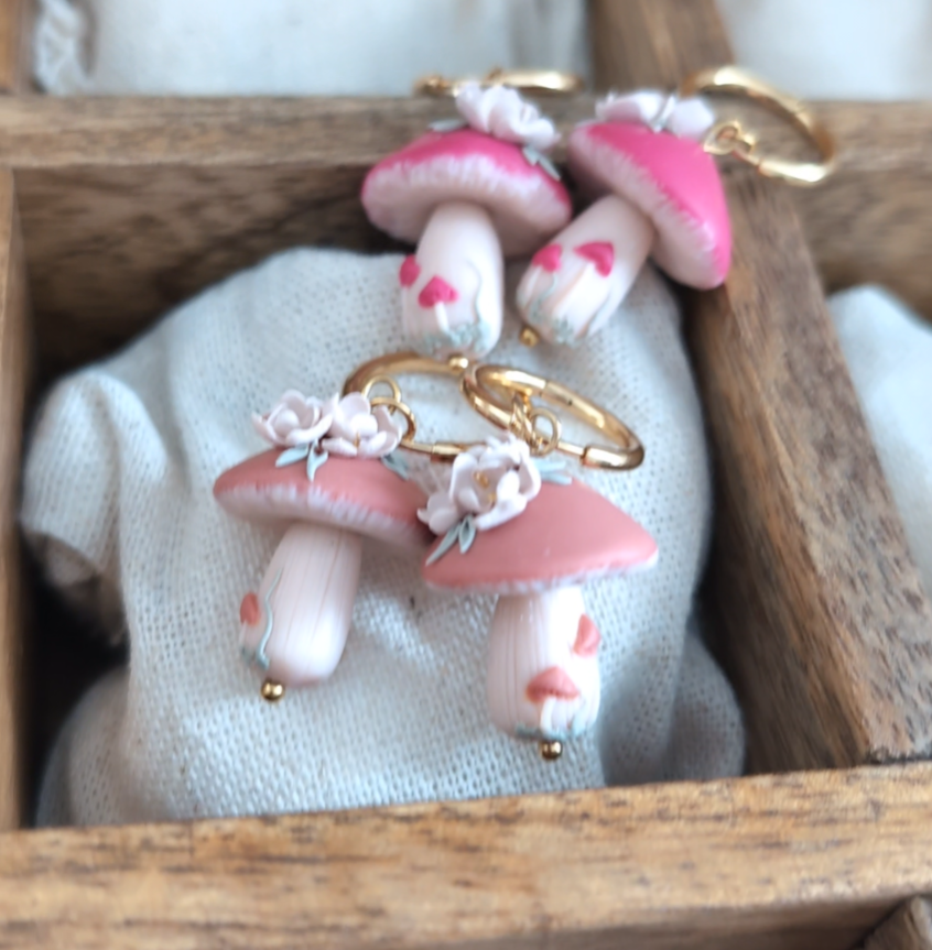 Les créoles Interchangeables Champignons fleuris