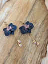 Boucles d'oreilles pendante Orchidée