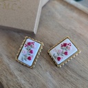 Broche Timbre Fleuri