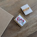 Broche Timbre Fleuri