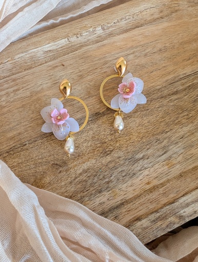 Boucles d'oreilles Orchidée